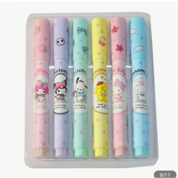 New 6 pc Sanrio Characters Highlighter set - Picture 2 of 11